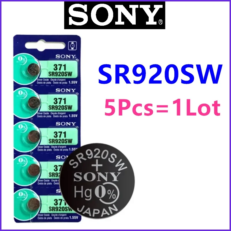 5-100 Original SONY AG6 371 SR920SW LR920 SR927 171 370 L921 LR69 SR920 Button Batteries Remote Cell Coin Battery For Watch Toys