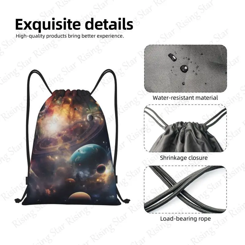 حقيبة ظهر Mysterious Universe Planet Galaxy حقيبة أحذية برباط لصالة الألعاب الرياضية حقيبة رياضية متعددة الوظائف حقيبة ظهر للسفر على الشاطئ هدية للجنسين #5