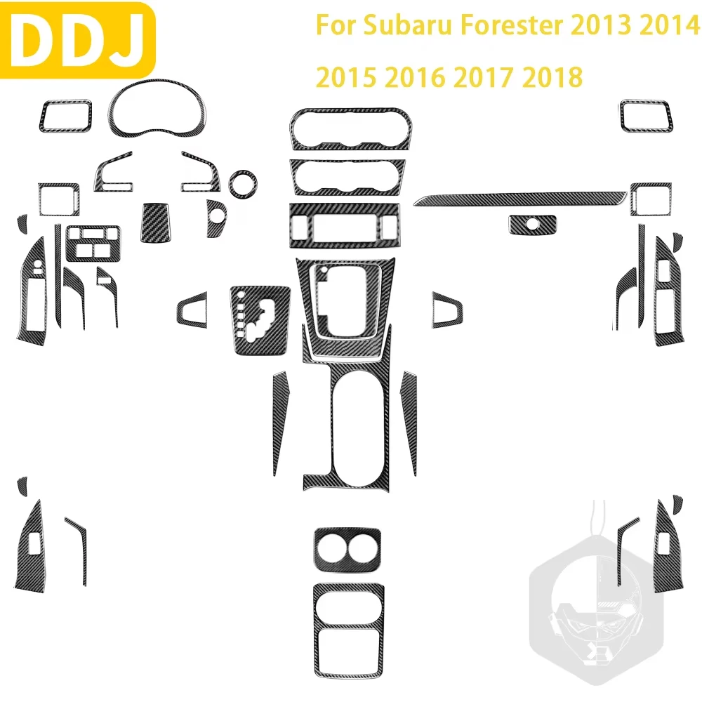 For Subaru Forester 2013 2014 2015 2016 2017 2018 Accessories Carbon Fiber Interior Keyhole Gear Lifting Air Outlet Trim Sticker