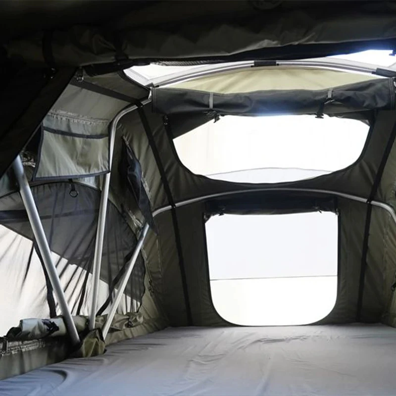 Hot Selling  Double Travel Car Tent Waterproof Four-Season Outdoor Folding Rooftop Aluminum Straight Bracing High Quality