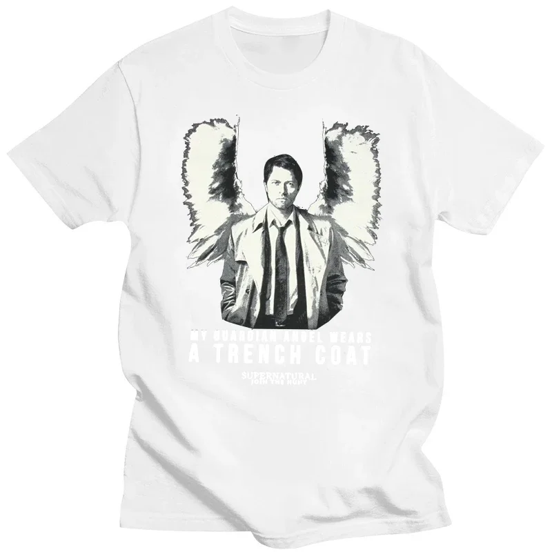 Style Short Sleeve Print Tee Shirt Outfits Supernatural Castiel Guardian Angel Girls T Shirt Funny Casual Brand T Shirts Top Tee