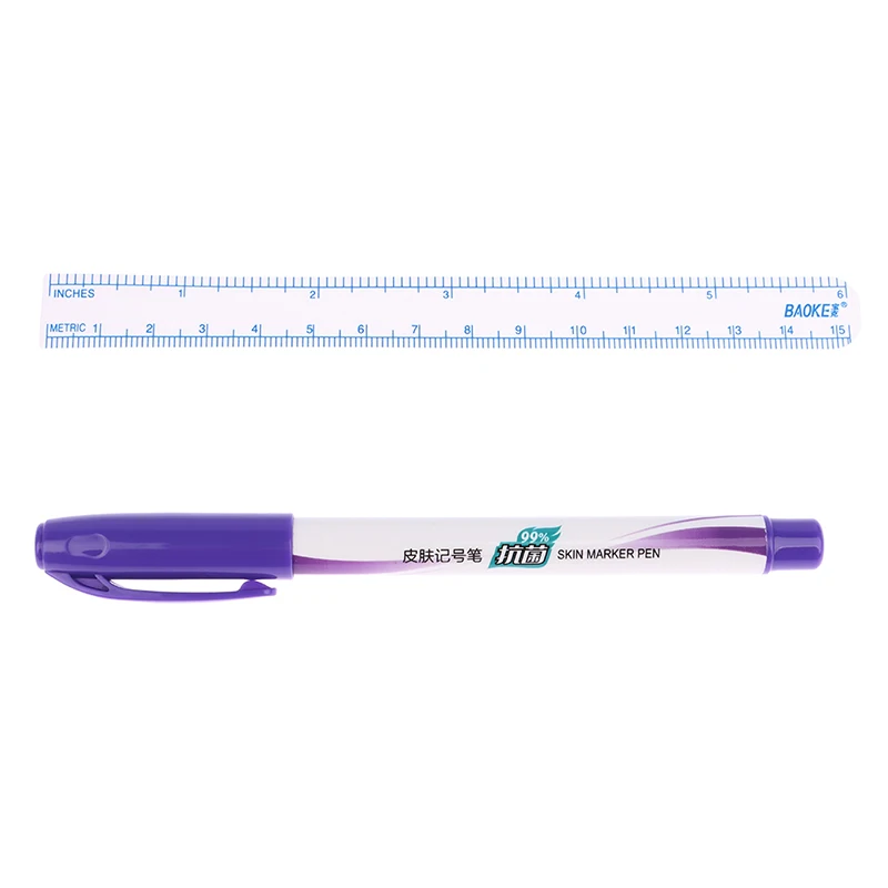 Surgical Skin Marker for Eyebrow Skin Marker Pen Tattoo Skin Marker Measure Measuring Ruler Set