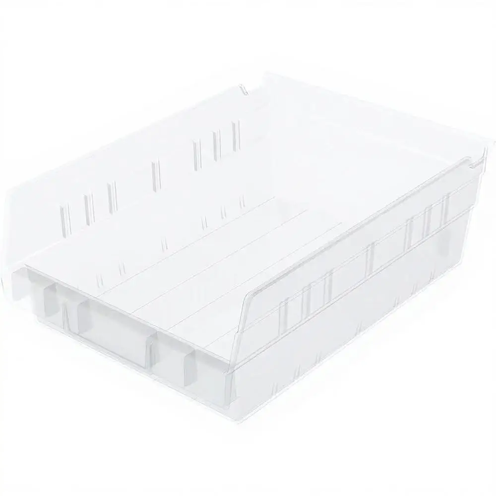 

Plastic Heavy Duty Storage Bins, Garage Closet Organizer, 12x8x4-Inch, Clear, 12-Pack