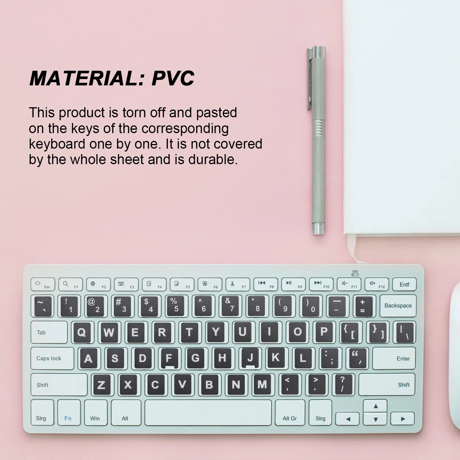 10Pcs Keyboard Keys Stickers For Student Christmas Stocking Stuffers Universal Foreign Language PVC Material Laptop