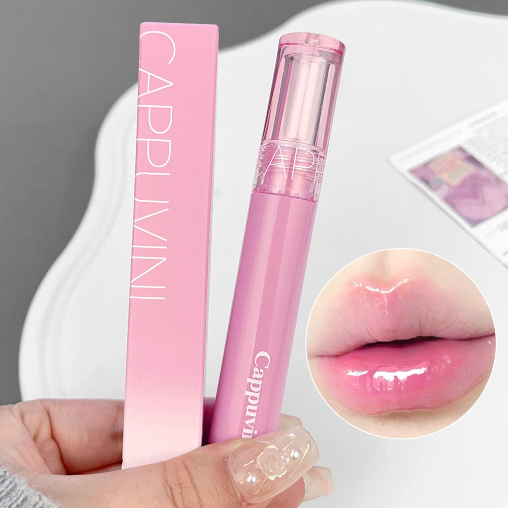 Plumping Jelly Lip Gloss Wodoodporny Trwały Nawilżający Szklany Lustrzany Szminka Przezroczysty Czerwony Błyszczyk Koreański Makijaż Kosmetyczny