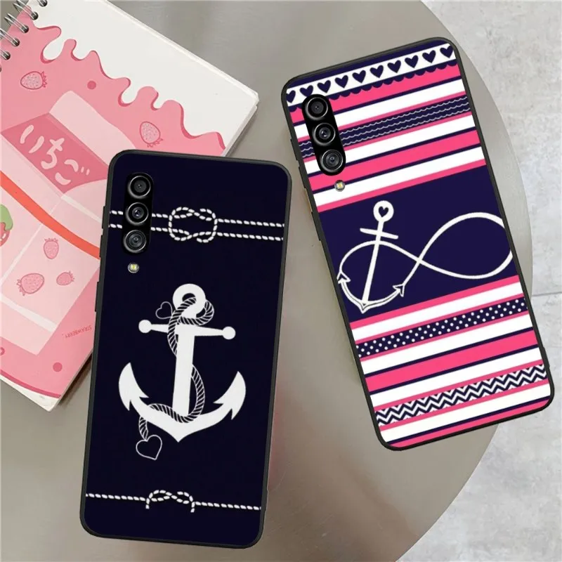 Sailor Safely Anchor Phone Case for Samsung Galaxy S23 S22 S21 S10 S9 S8 Plus Ultra Black Soft Cover Funda Shell