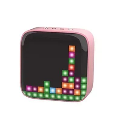 Haut-parleur Bluetooth carré sans fil, haut-parleur Twecirculation, LED créative, belle lampe de couleur, mini caisson de basses, son pixel, nouveau cadeau