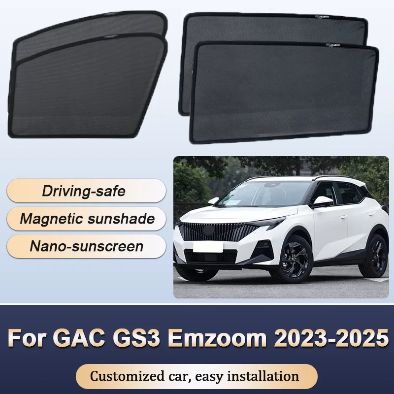 

Sun Shades For Trumpchi GS3 GAC Emzoom MK2 2023-2025 Sunshade Magnetic Privacy Protection Visor Curtain Windows Auto Accessories