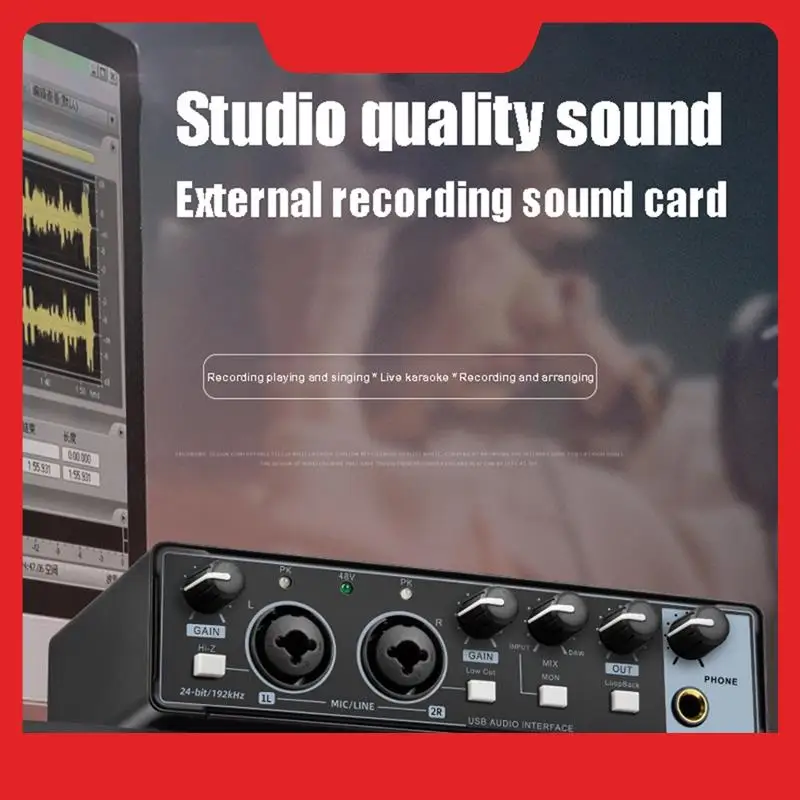 

Professional Audio Sound Card Monitor Electric Guitar Recording For Live Broadcast Studio Computer Audio Equipment