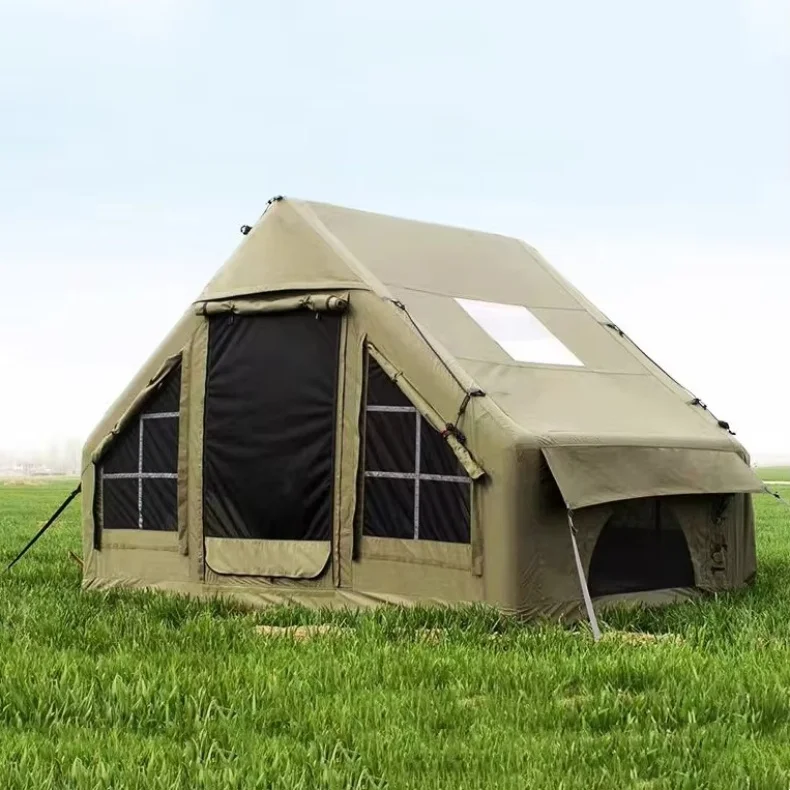 

Strovan Factory Hot Selling Cheap Portable Waterproof Sunscreen Inflatable Air Tent for Outdoor Family Camping 3-4 Person Tents