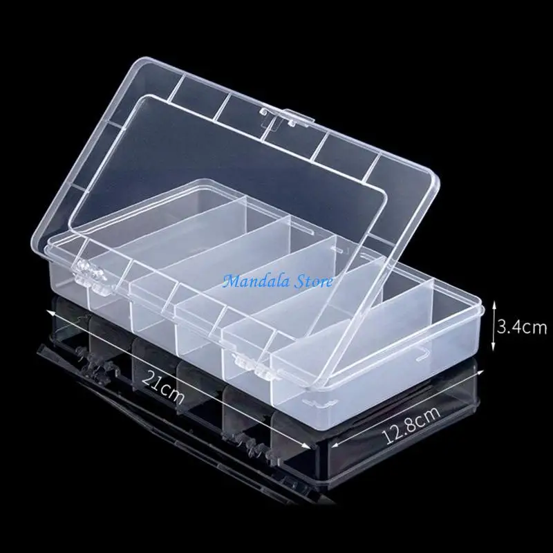 U2JC Clear Small Jewelry Box Plastic Box with Fixed Dividers for Crafts Bead Fishing Tackle Storage 6 Compartment