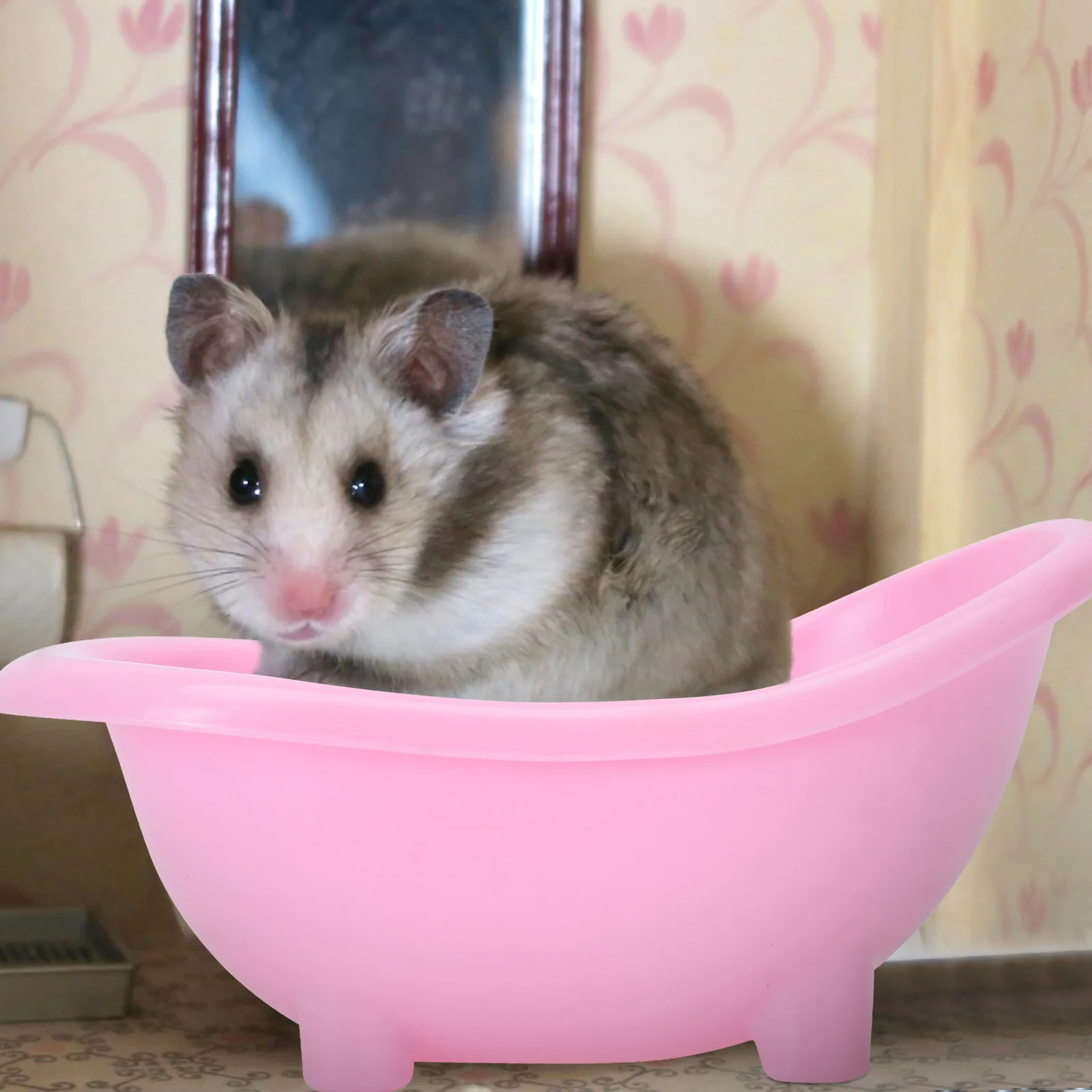 Pet Bathtub Bathroom Small Bathtub Bath Basin for Rat Hamster (Blue) Hamster Bathtub Hamster Bath Basin