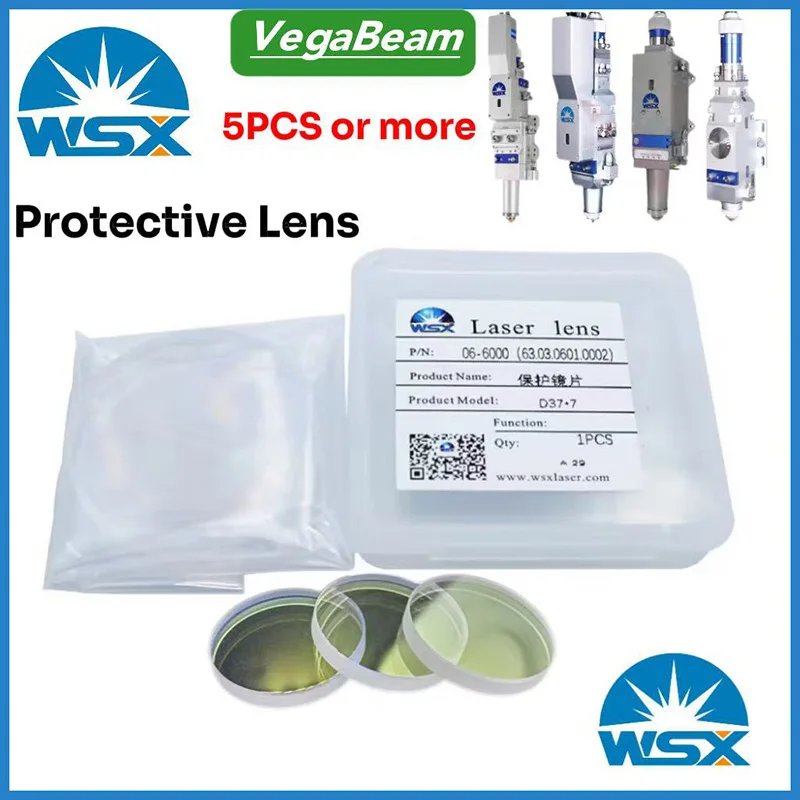 

5pcs WSX Original Laser Protective lens 30x5 4kw Laser Protective Windows 37x7 15kw for WSX BOCI Raytools Hans Fiber Cutting len