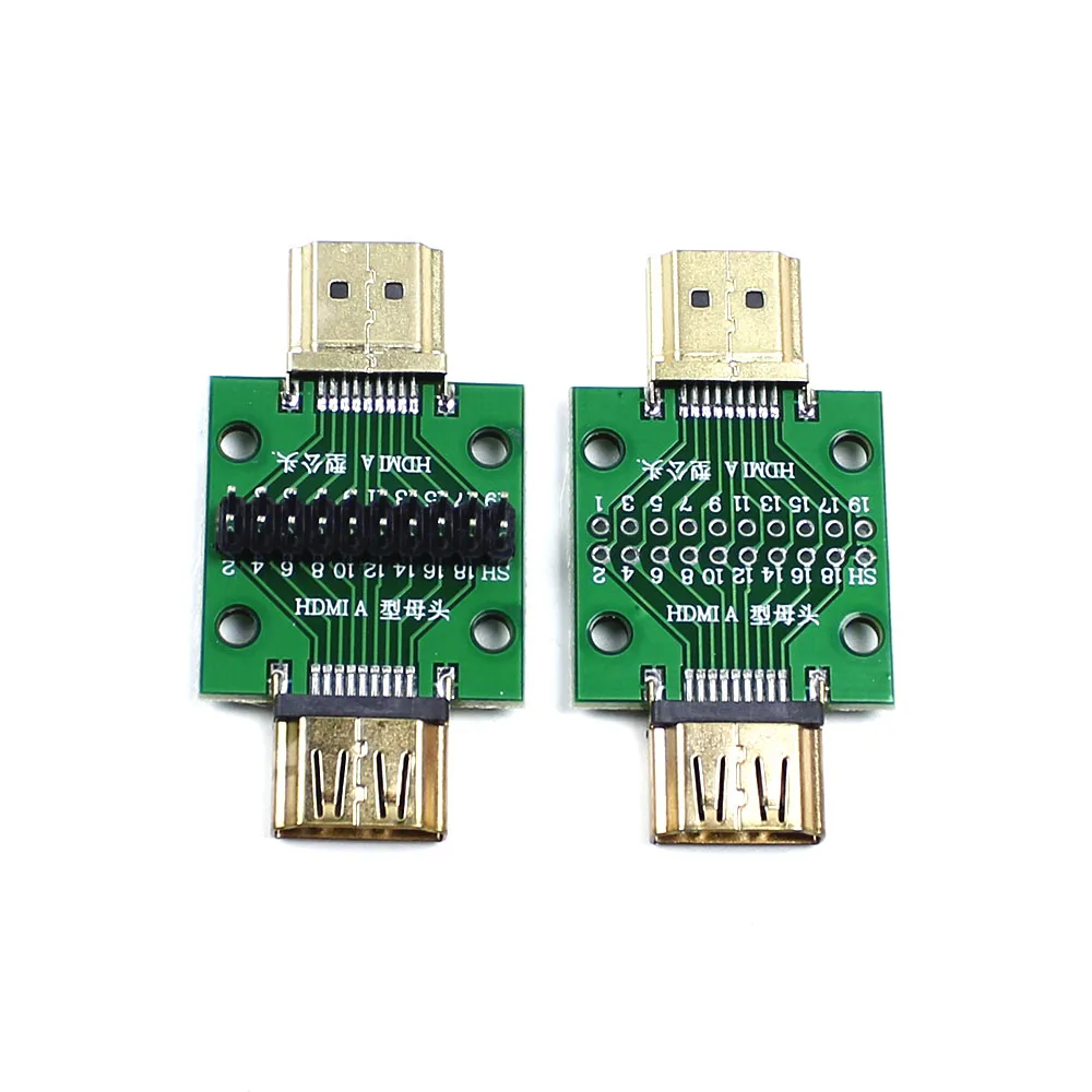 1Pcs HDMI male to female test adapter board with PCB board, male to female mutual conversion circuit board