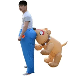 New Inflatable Dog Bites the Buttock Costume Toy Funny Christmas and Halloween Are Conspicuous Outdoor Clothing For Adult Gifts