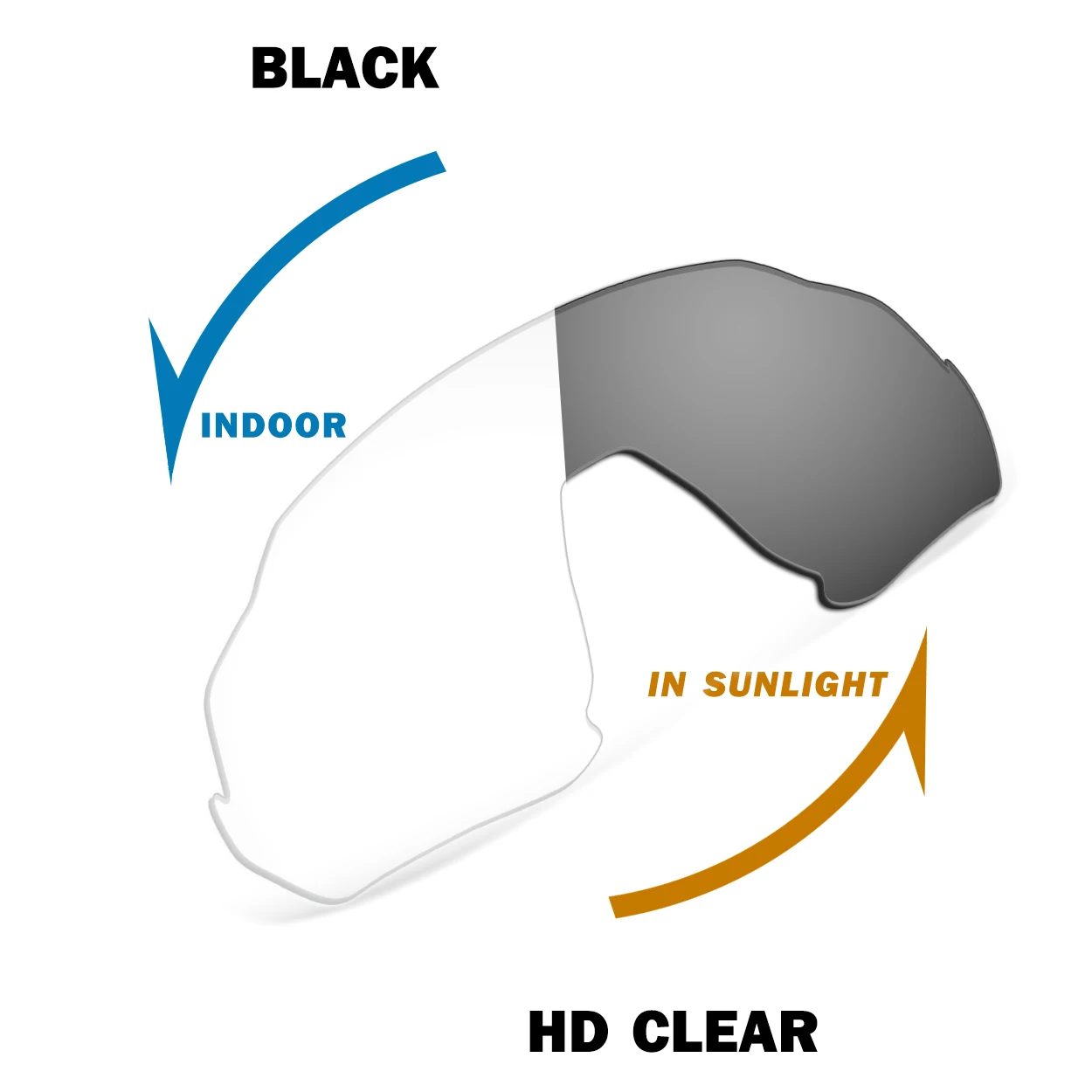 Auto to Black Replacement Lenses for Oakley Flight Jacket OO9401 Sunglasses