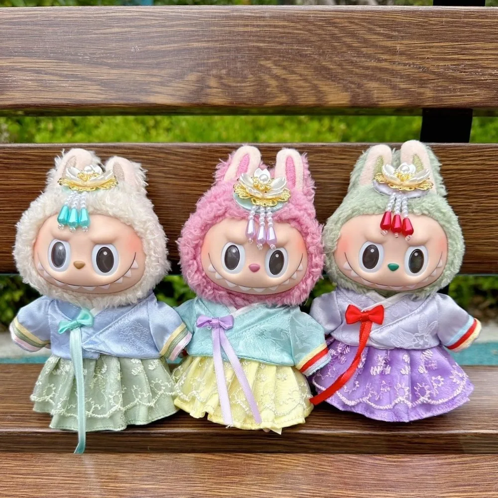 

15/17 см кукольная одежда Labubu, корейские национальные костюмы, комплект с юбкой, аксессуары для кукол, вечерние платья для смены, игра, подарочные игрушки «сделай сам»