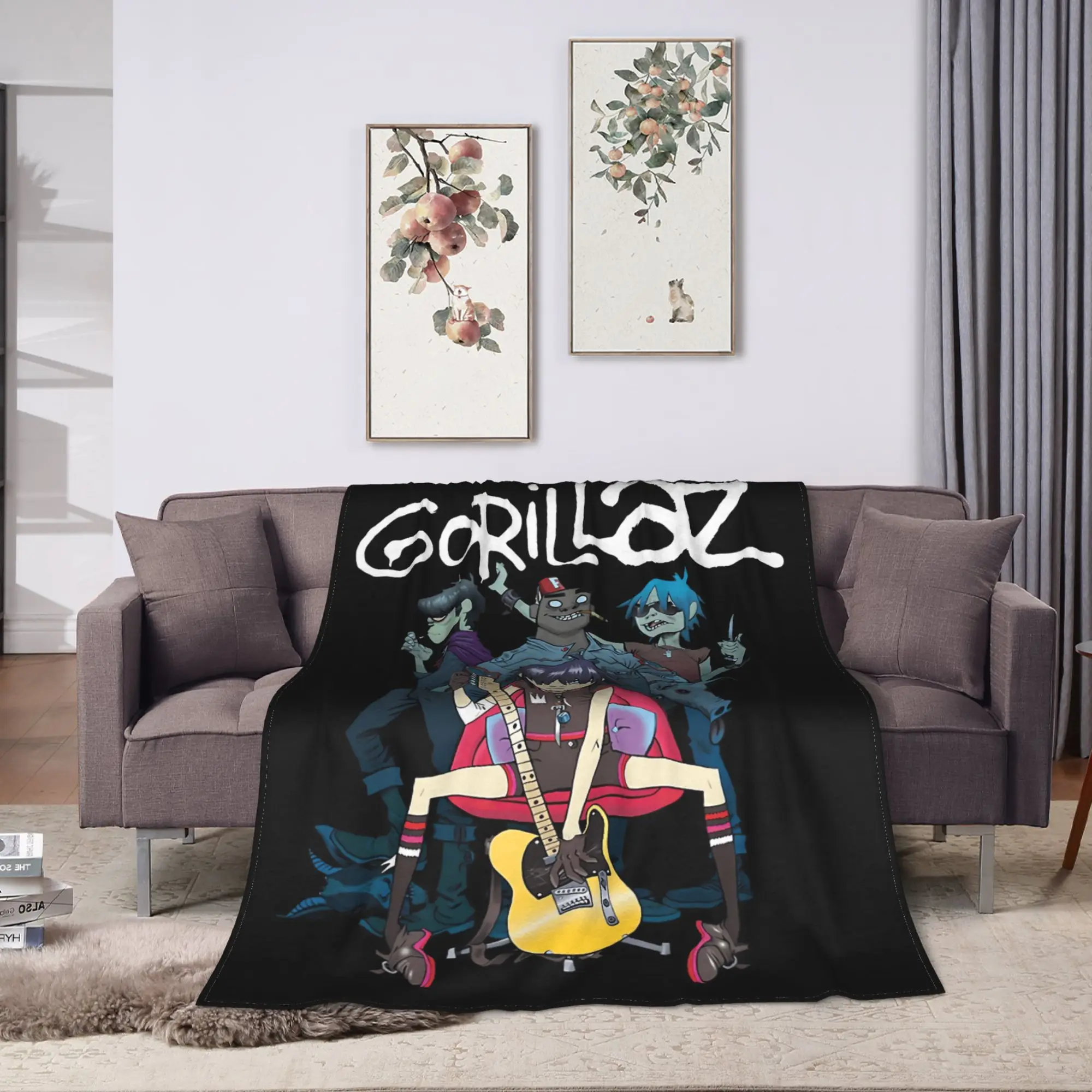 Play The Music With The Different Way Gorillazs Blanket Warm Fashion Plush Throw Blanket For Bed Flannel Bedspread Bed Cover