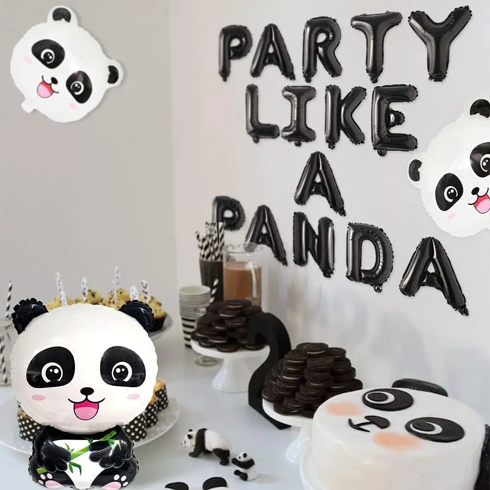 Panda Party Balloon Decoração, Birthday Banner, LaVenty Party