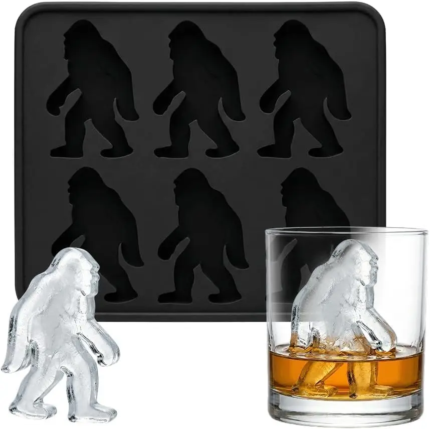 

3d Sasquatch Shape Silicone Mold Fondant Cake Chocolate Mould DIY Ice Sculpture Reusable Cube Mold for Whiskey Party Drinks