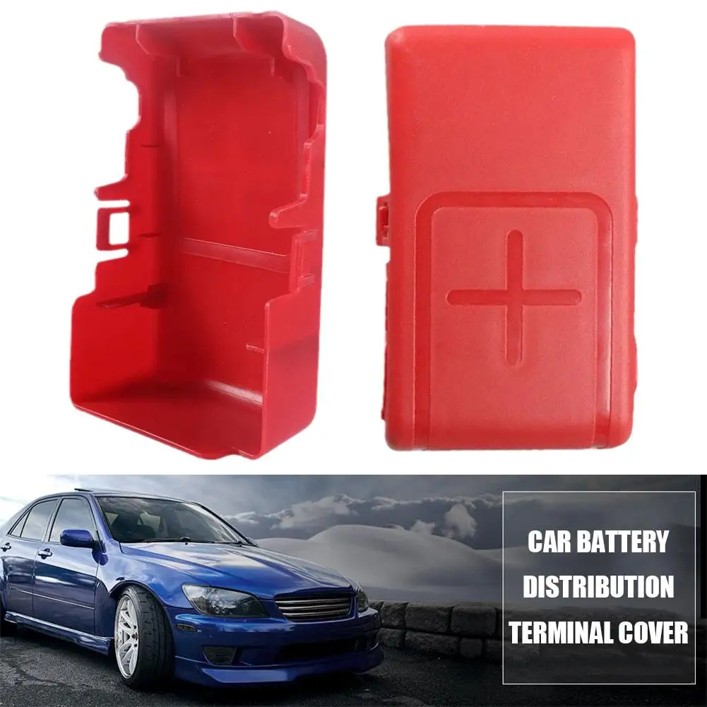 

Car Battery Distribution Terminal Cover Red Insulating Sleeve Positive Negative Cover Protective Cap Pole Fused S4Q2