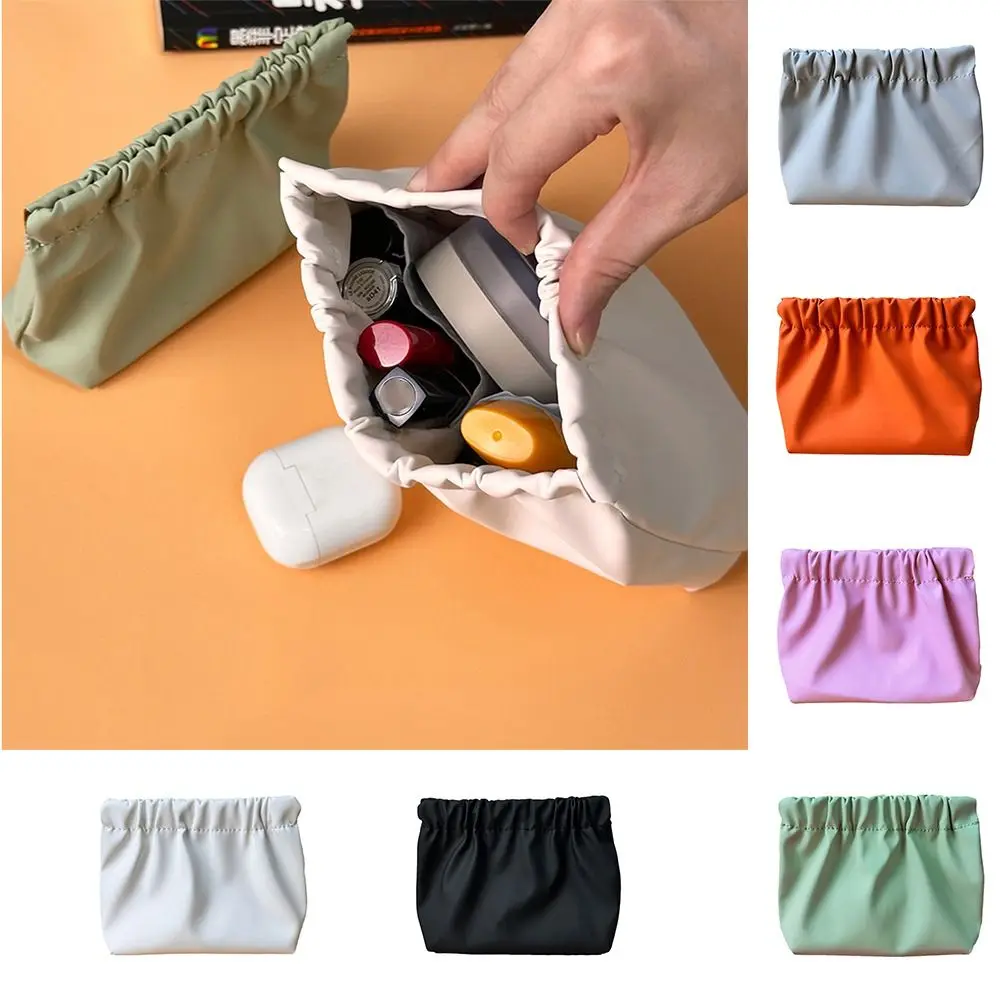 

Casual Self-closing Leaf Spring Bag Solid Color Cosmetic Bag with Inner Partition Bag Wash Pouch Large Capacity Outdoor