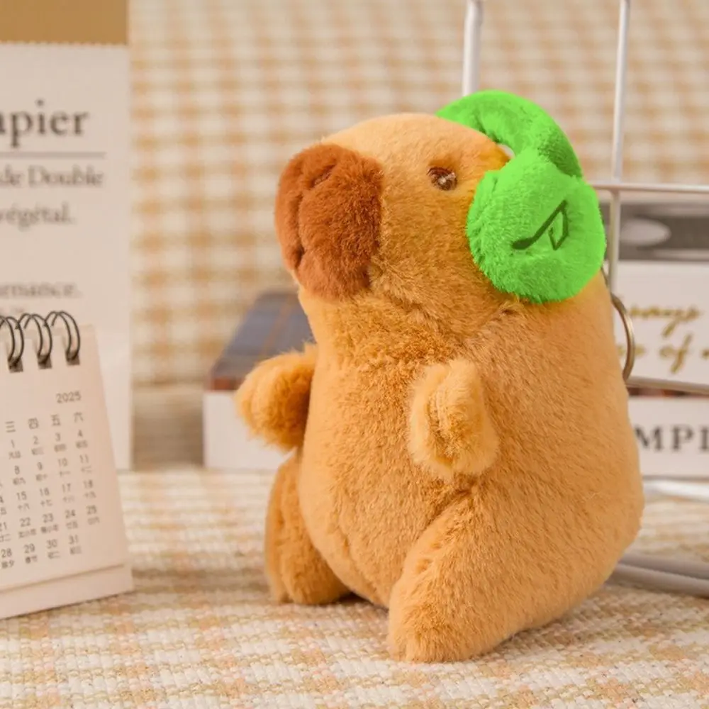 High Quality Plush Capybara Doll Key Chain Multicolor Wearing Headphones Capybara Pendant Capybara Doll Toy Bag