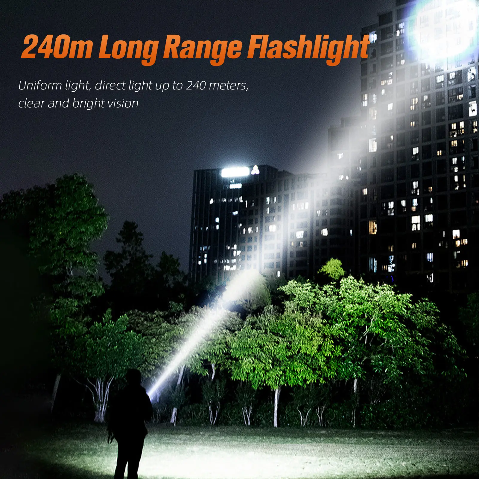 SUPERFIRE C5-X Flashlight Super Bright Long Range 240M Portable Waterproof Torchlight For Outdoor Night Working Hiking