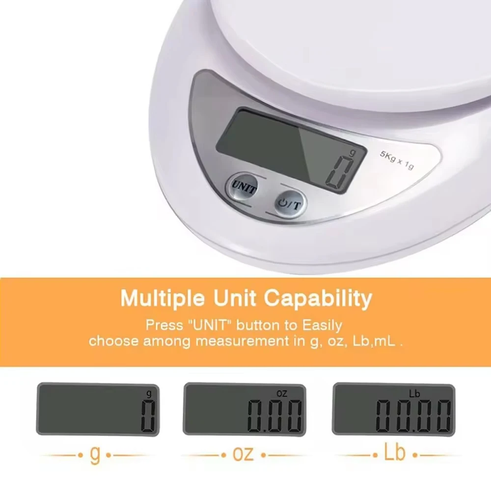 5kg/1g Portable Digital Scale LED Electronic Scales Food Balance Measuring Weight Electronic Scales Kitchen Accessories Tools