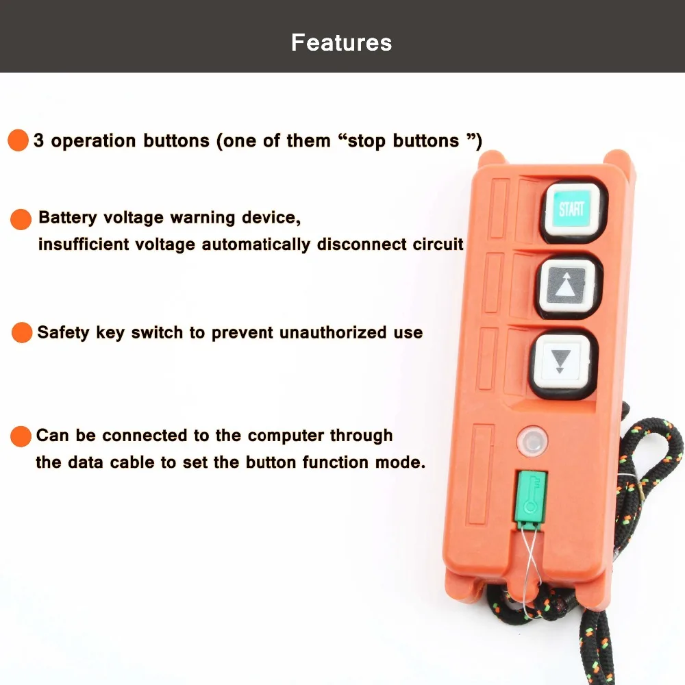 Wireless Industrial Remote Controller Electric Hoist Remote Control Winding Engine Sand-blast Equipment Used F21-2S 3 button