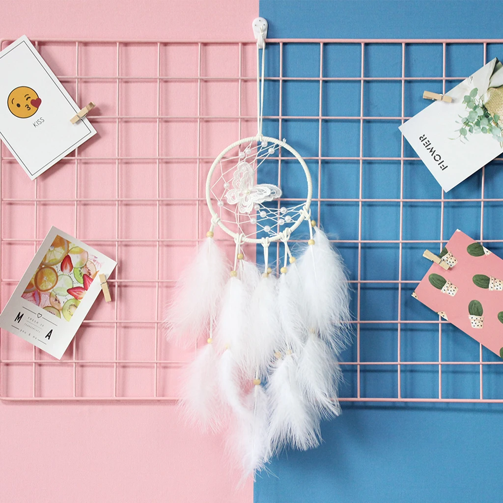 Dream Catcher bulu dekorasi ruang rumah, dinding bulu untuk hadiah anak perempuan 20 "Panjang