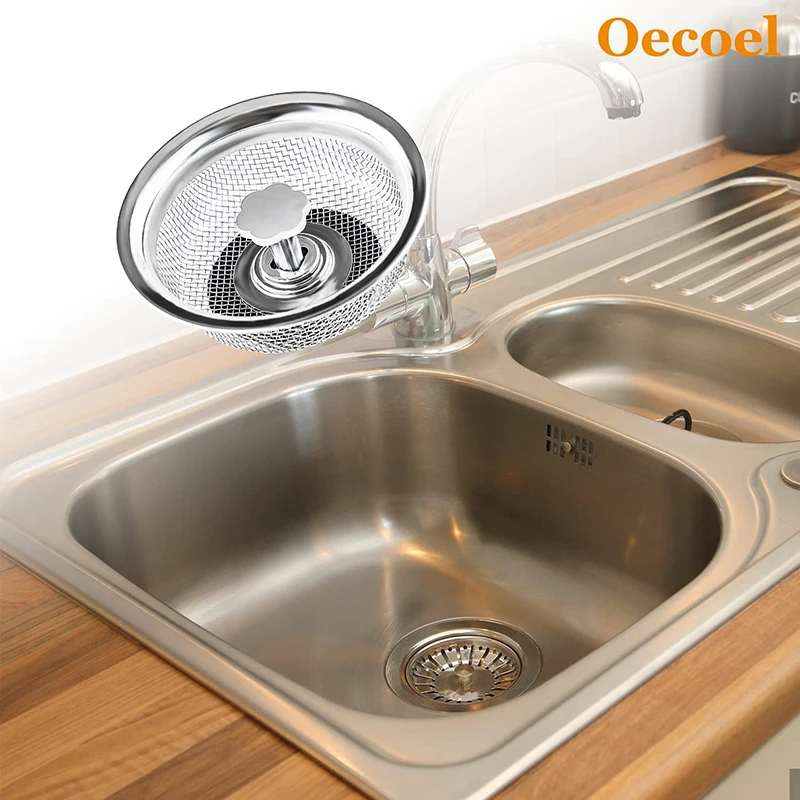 1Pc Kitchen Sink Filter Stainless Steel Mesh Sink Strainer Filter Bathroom Sink Strainer Drain Hole Filter Trap Waste Screen