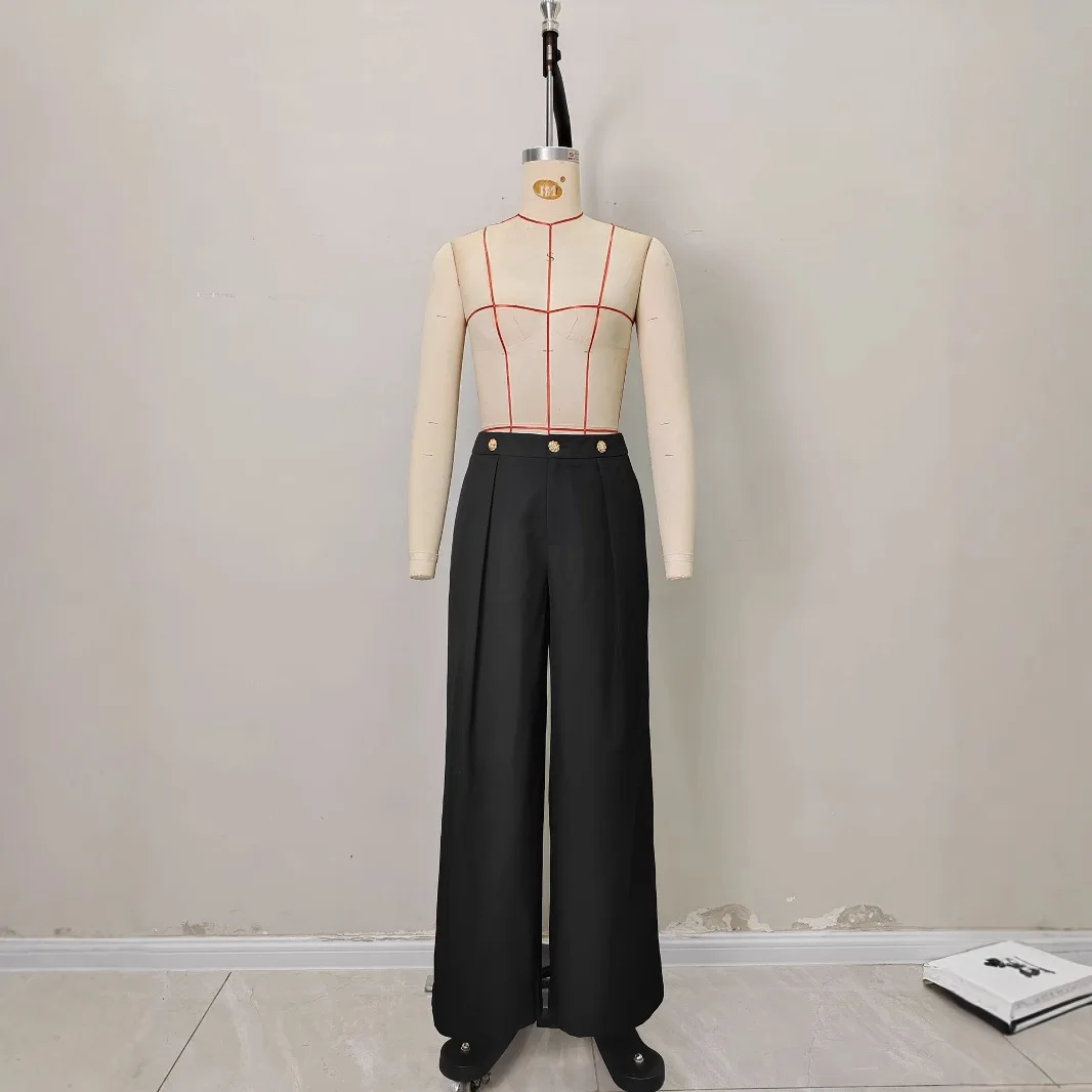 Women's Casual Solid Wide Leg Pants Autumn Fashion Pants High Waist Loose Wide Legs Trousers Female Straight New Trousers 2025