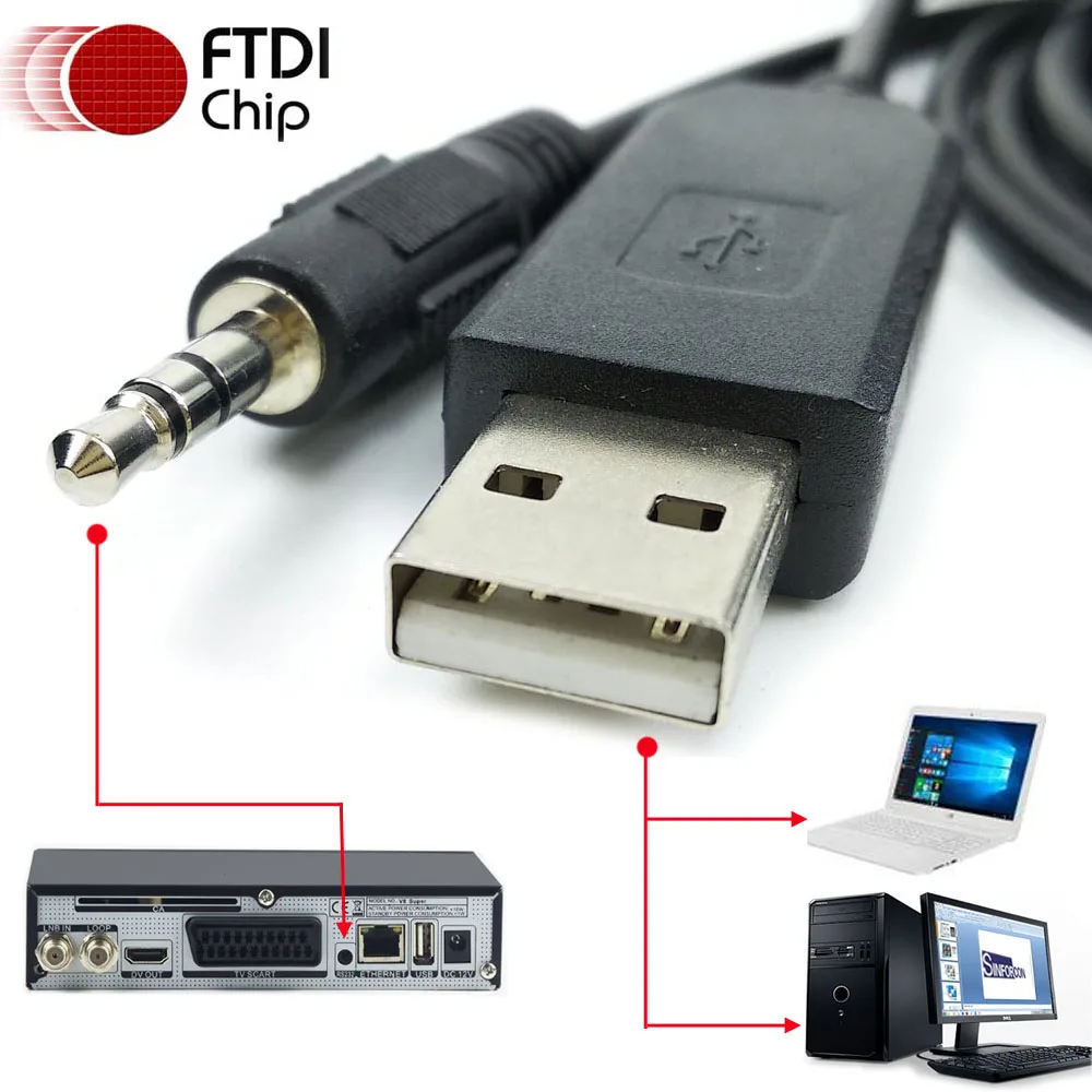 

FTDI USB RS232 к стерео 3,5 мм TRS для FreeSAT GTMedia DVB TV Box Exlink кабель