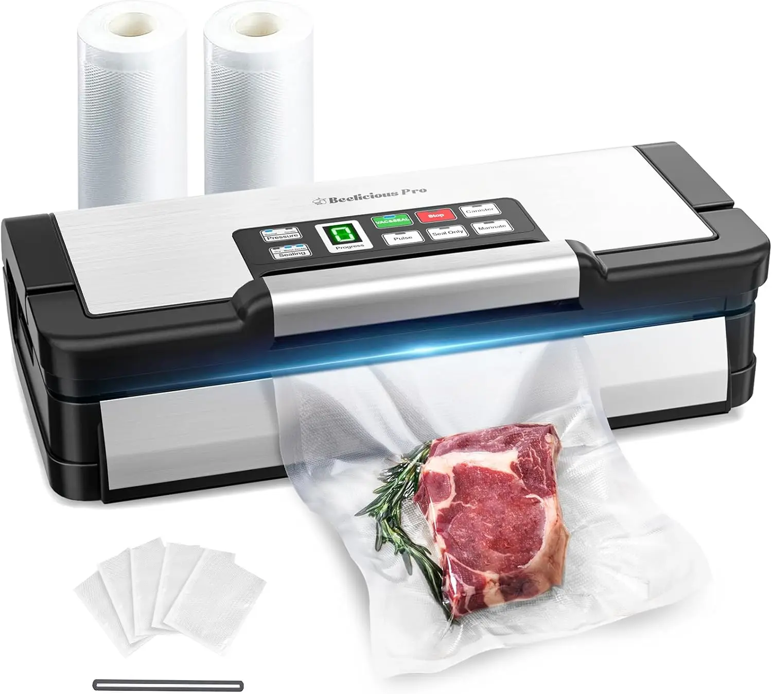 Vacuum Sealer, with 10-in-1 Functions,Double Seal & Double Pump,Built-in Cutter&Hose,Handle-Ease Design, Vacuum