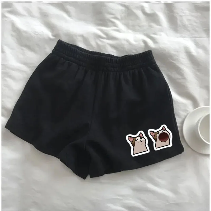 2025 European and American new summer shorts loose sports casual y2k pattern trend hip-hop cute cat print unisex shorts