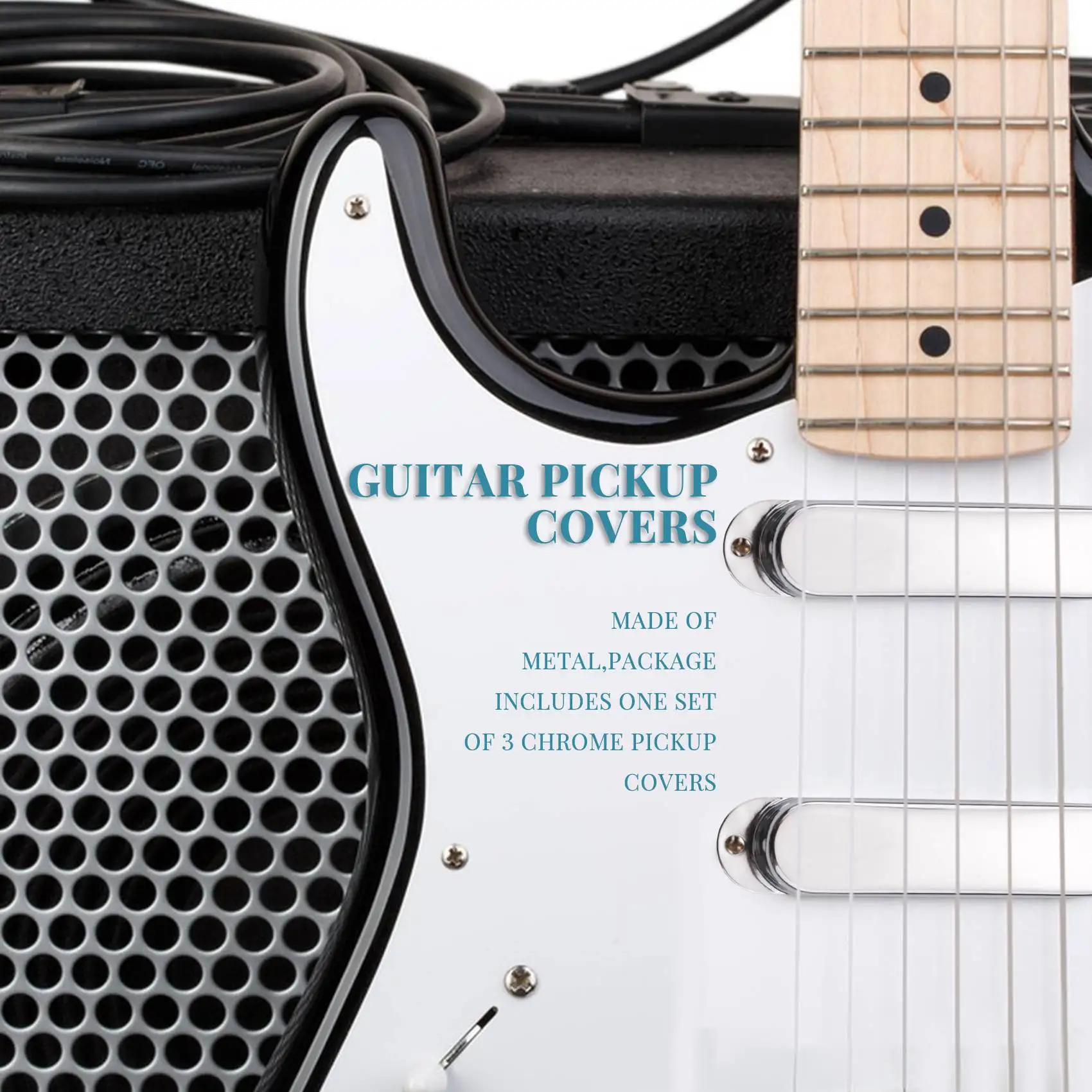 Nuove coperture per pickup per chitarra ST Strat sigillate in metallo cromato da 3 pezzi 3 coperture per pickup single coil chiuse per Stratocaster