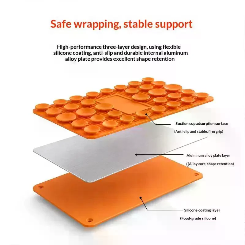 Flexible Suction Cup Phone Holder Silicone Foldable Multi-Angle Cell Phone Stand Bracket Hands-Free Universal Phone Stand
