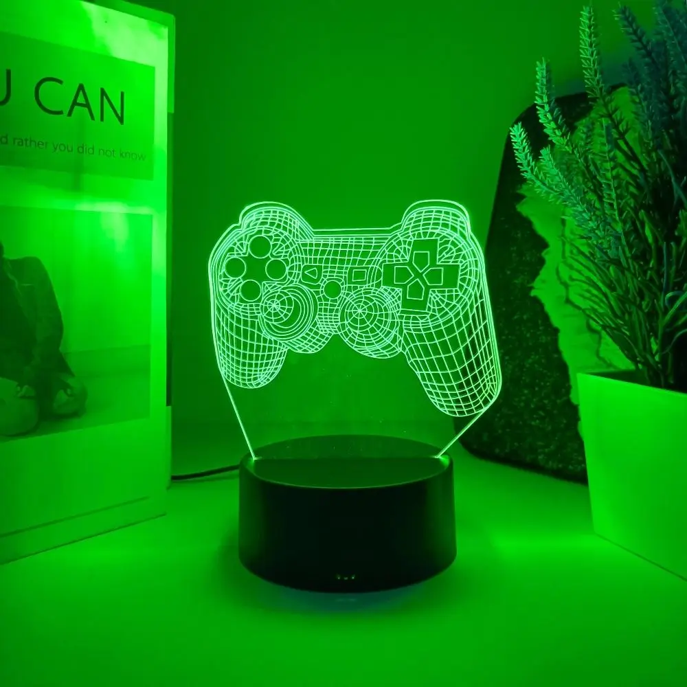 Gaming Controller RGB 3D Night Light, Perfect Birthday Gift for Men, Game Room Decor LED Lamp