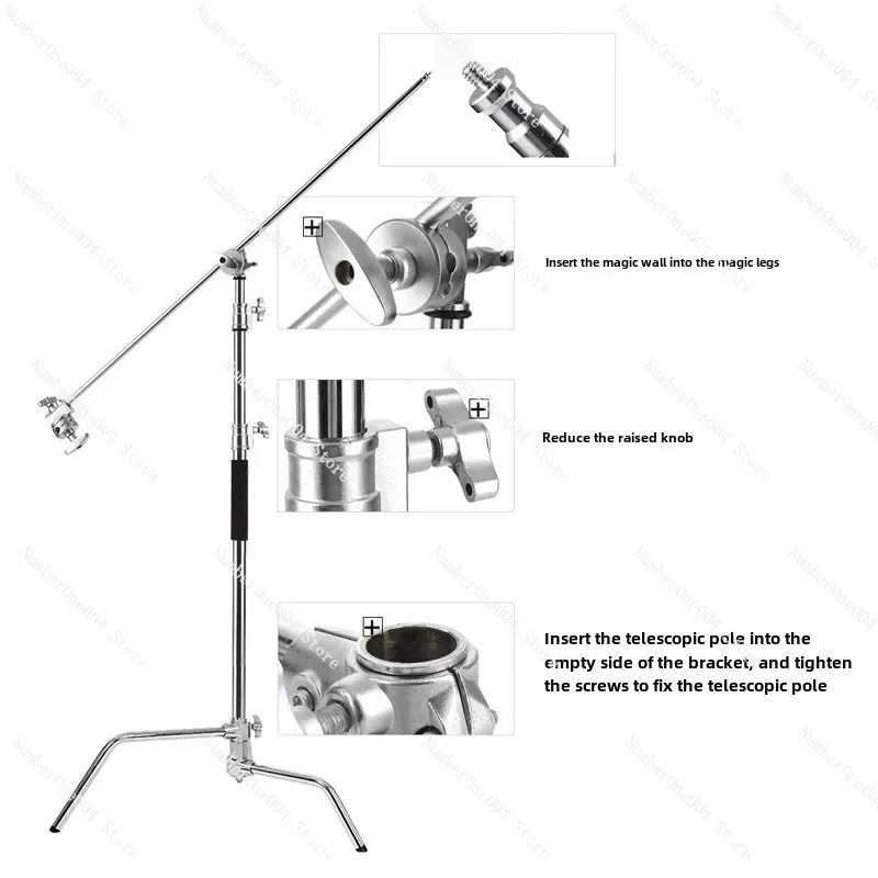 Applicable To Photography Light Stand Magic Leg Advertising Booth C-frame 40 Inch Flag Board Cross Arm Bracket Portable