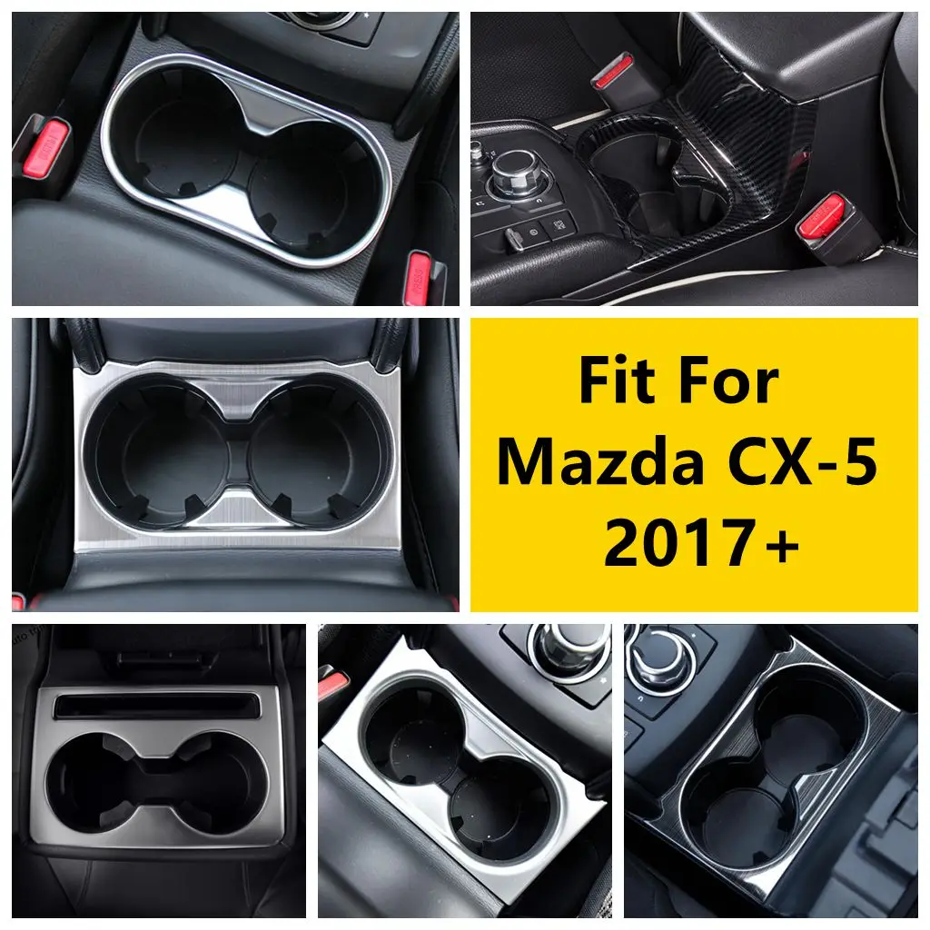 

Steel ABS Gear Box Shift Stall Water Cup Holder Decoration Panel Cover Trim Fit For Mazda CX-5 CX5 2017 - 2024 Car Accessories