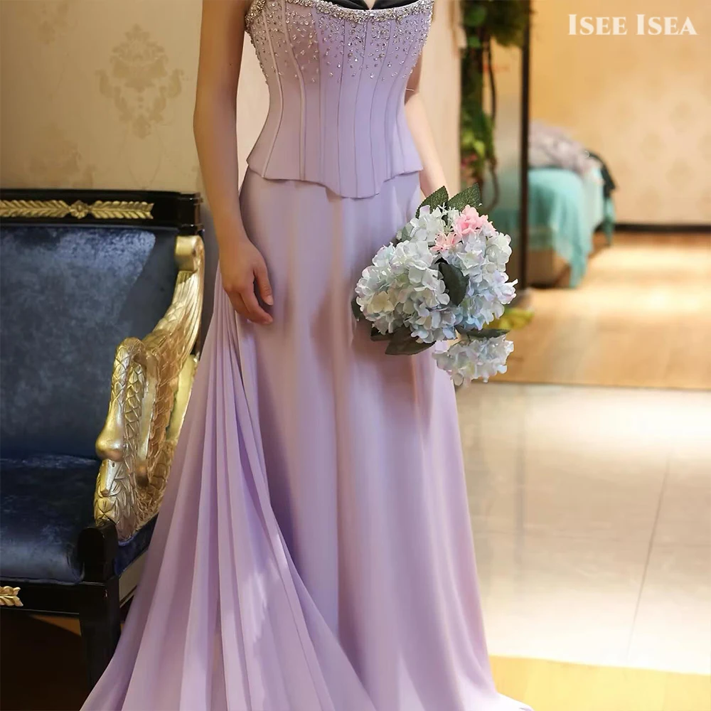 Lavender Evening Dresses Strapless Sparkly Satin Dinner Gown vestidos de gala Beaded A-line Graceful Prom Dress 2026 Customized