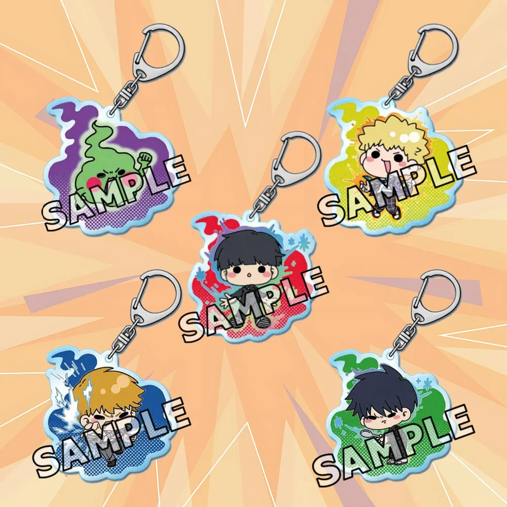 

Anime Mob Psycho 100 Acrylic Keychain Shigeo Kageyama Reigen Arataka Dimple Chibi Double-Sided Bag Pendant Fans Gift 5cm