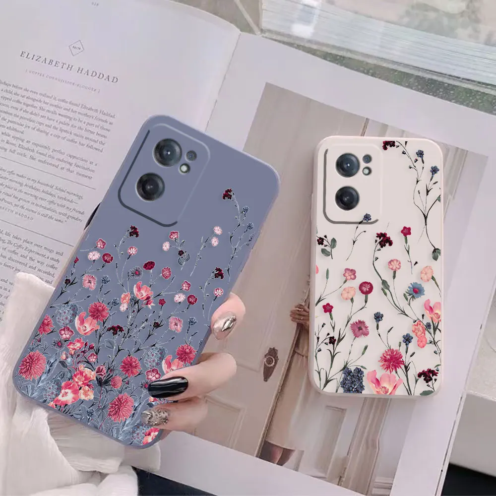 Leaves Flower Plants Phone Case For Oneplus 5 5T 6 6T 9 9R 8 8T 7 7T ACE 2V NORD CE 2 3 Lite Pro Colour Liquid Case Funda Shell