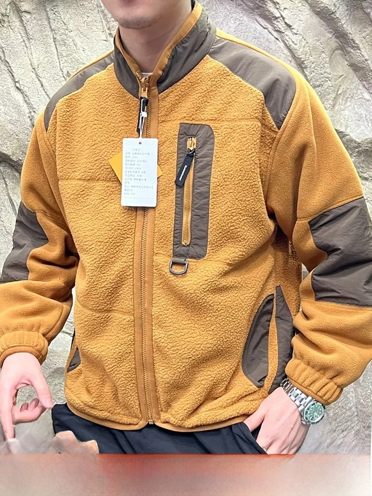 

Thiened Fce, теплая уличная куртка свободного кроя, осень-зима, длинное пальто из полиэфирного волокна све, застежка-молния, воротник-стойка