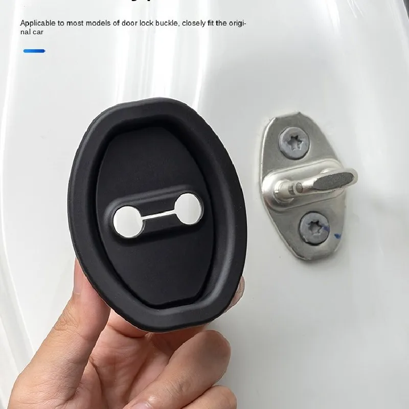 

4 Pcs Car Door Lock Protect Cover Anti Rust Silica Gel Anti-collision Shock Absorbing Mat For Hyundai Tucson TL N Line 2019 2020