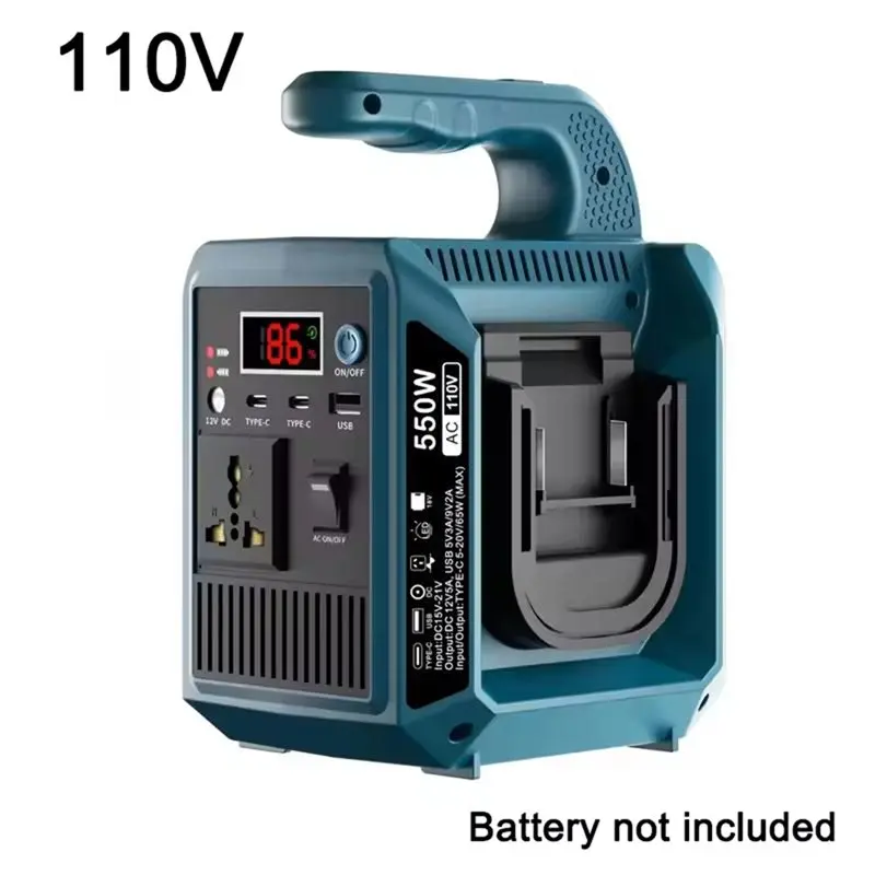 AT02-Power Inverter F 550W Pure Sine Wave Inverter With USB Type-C 110V AC Output For Makita 18V Lithium Battery