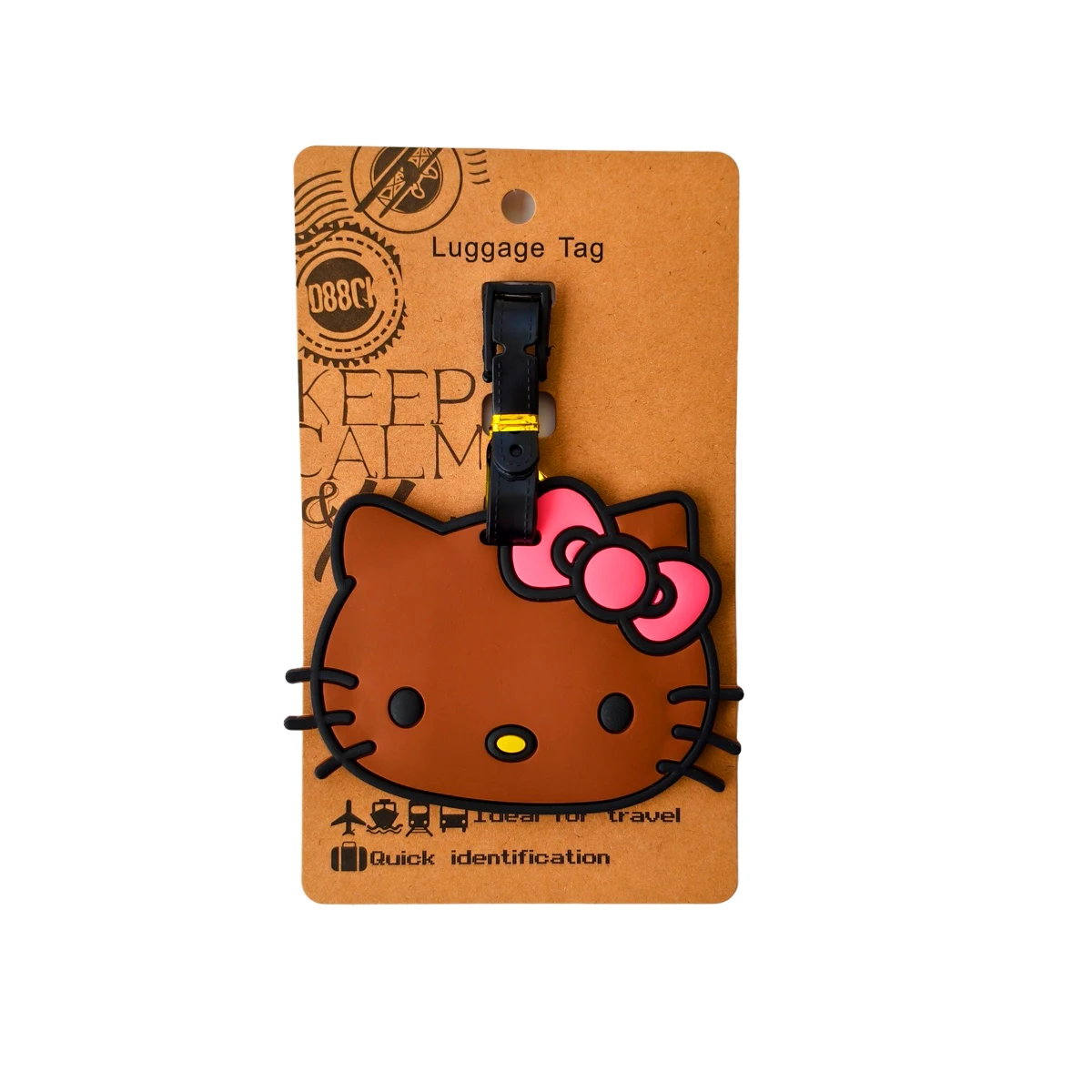 Cute Cat Luggage Label Girls Travel Luggage Tag Bowtie Cat Suitcase ID Address Holder Baggage Boarding Portable Ticket Case image 6