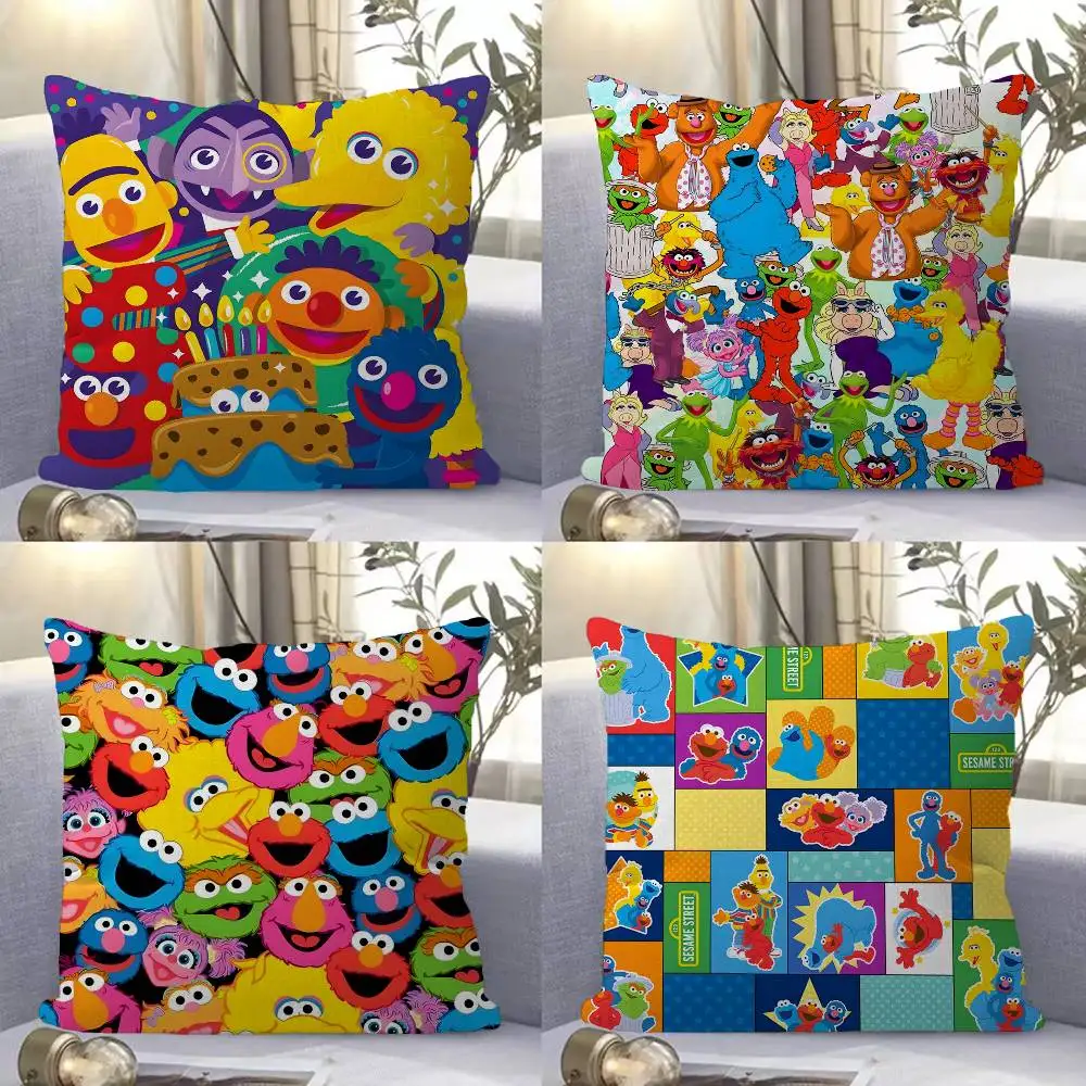Anime Cartoon S-Sesame S-Streets Lucky Dragon pillow cover sofa cushion cover home room decoration children gift