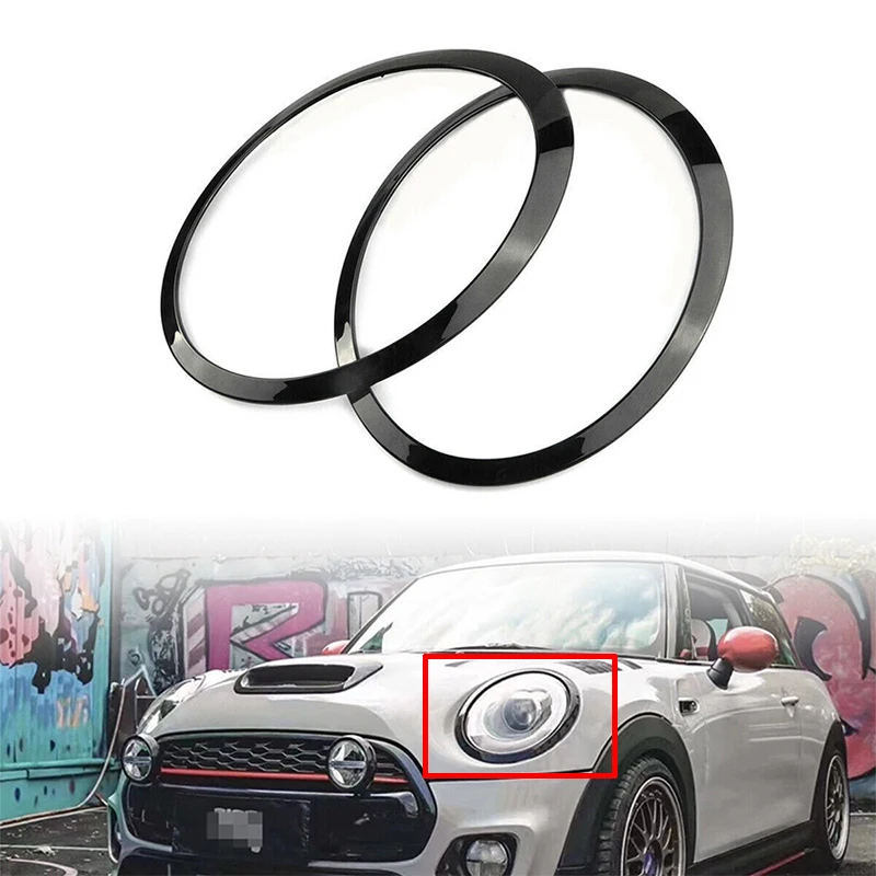 For BMW Mini Cooper R55 R56 R57 2007-2015 Car Left Right Front Headlights Eyebrow Ring Cover Trim Replacement Exterior Parts